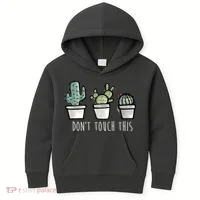 Don't Touch This Funny Cactus Kids Hoodie thumb 0