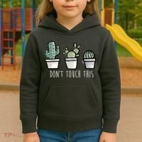 Don't Touch This Funny Cactus Kids Hoodie thumb 3