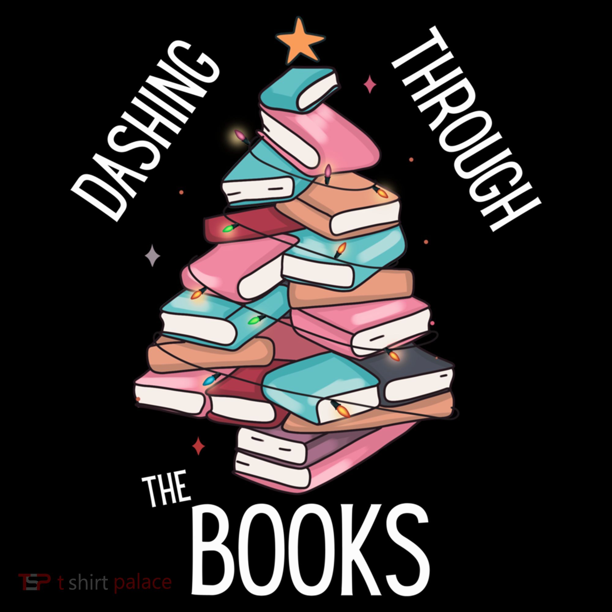 Dashing Through The Books Lover Christmas Tree Xmas Bookish Gift Women's Hoodie