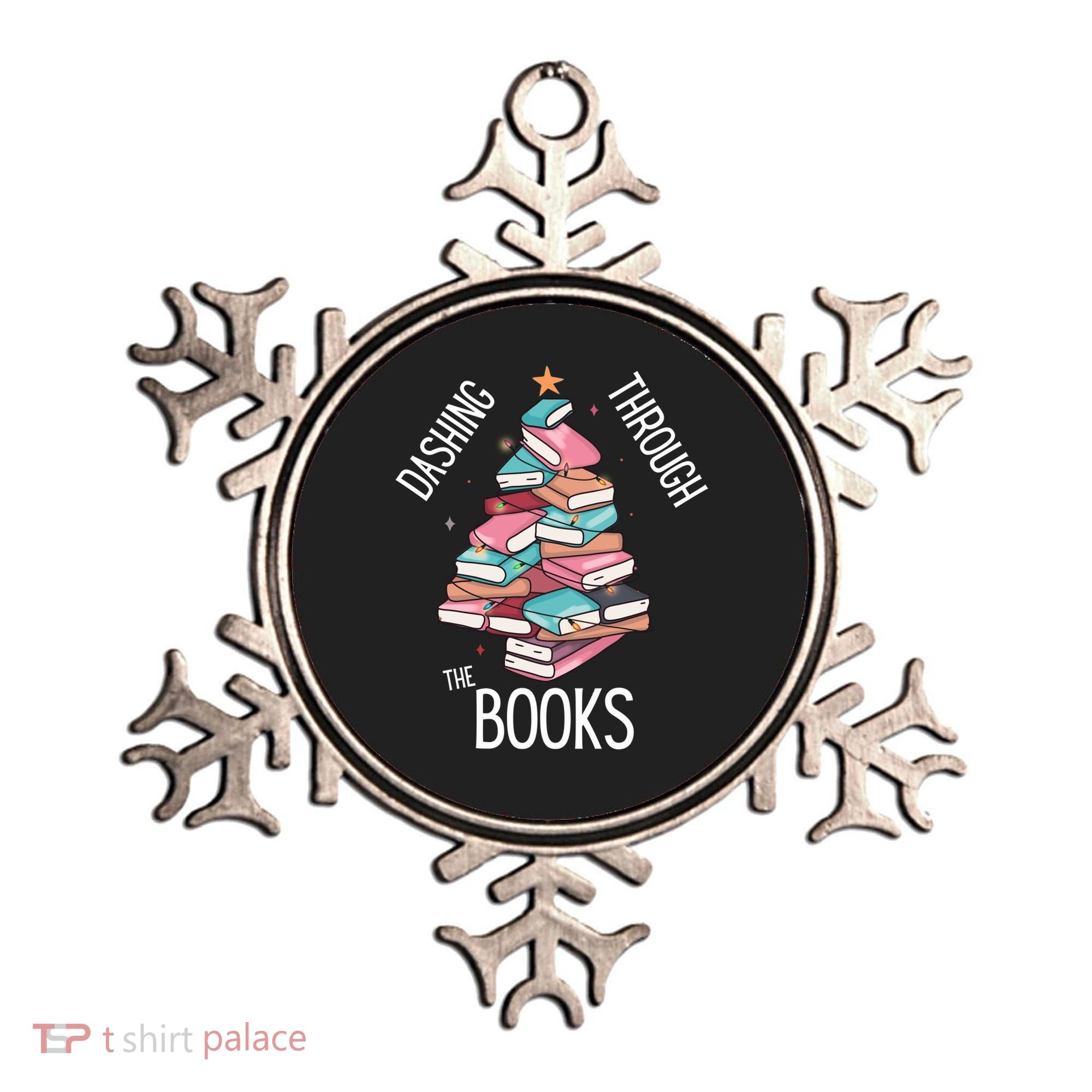 Dashing Through The Books Lover Christmas Tree Xmas Bookish Gift Ornament