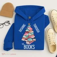 Dashing Through The Books Lover Christmas Tree Xmas Bookish Gift Hoodie thumb 4