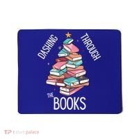 Dashing Through The Books Lover Christmas Tree Xmas Bookish Gift Mousepad thumb 0