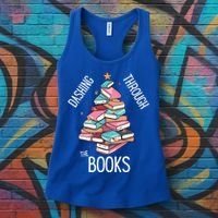 Dashing Through The Books Lover Christmas Tree Xmas Bookish Gift Women's Tank Top thumb 3