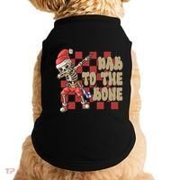 Dab To The Bone Funny Halloween Skeleton Doggie Tank thumb 0