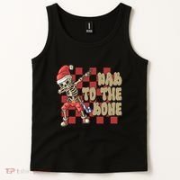 Dab To The Bone Funny Halloween Skeleton Tank Top thumb 2
