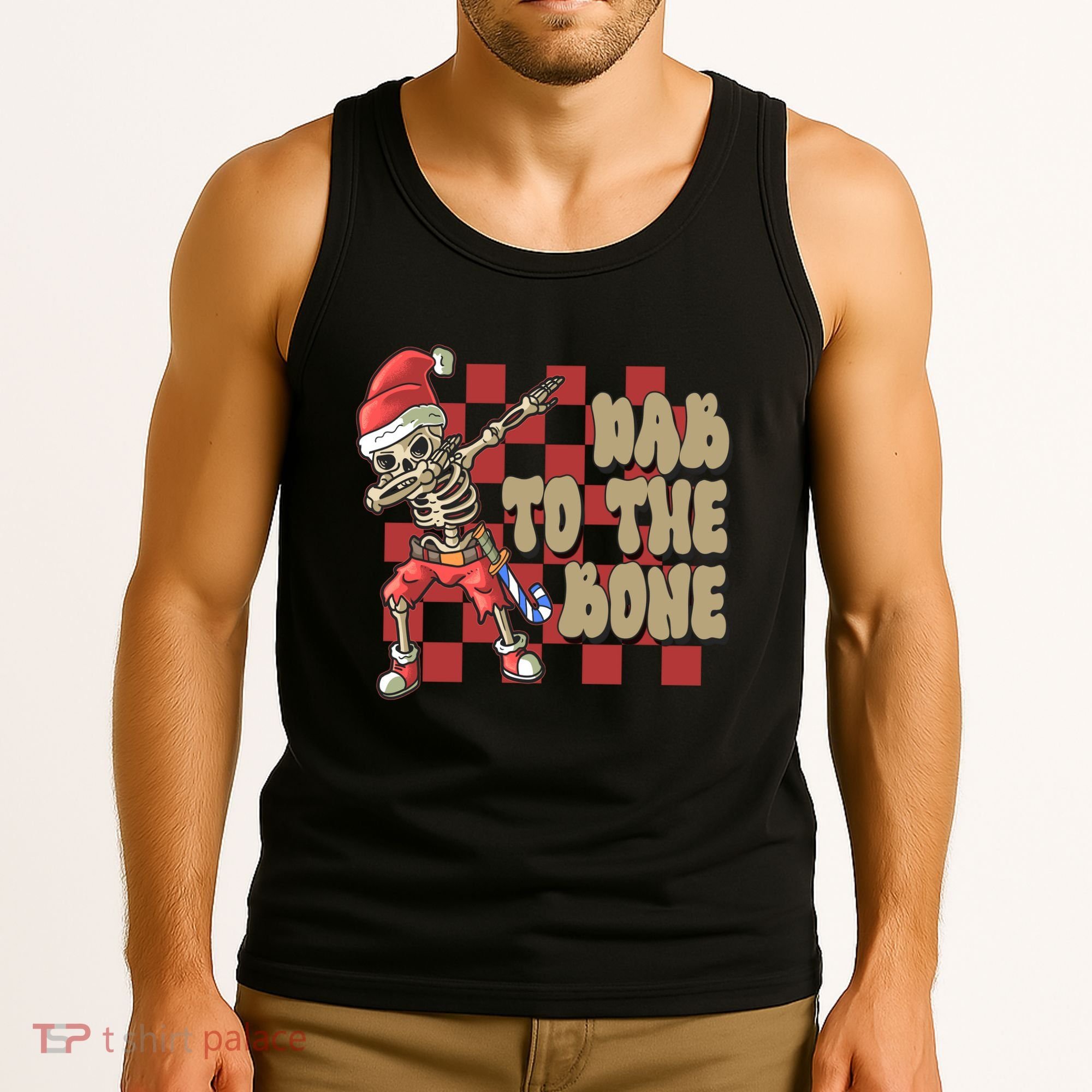 Dab To The Bone Funny Halloween Skeleton Tank Top