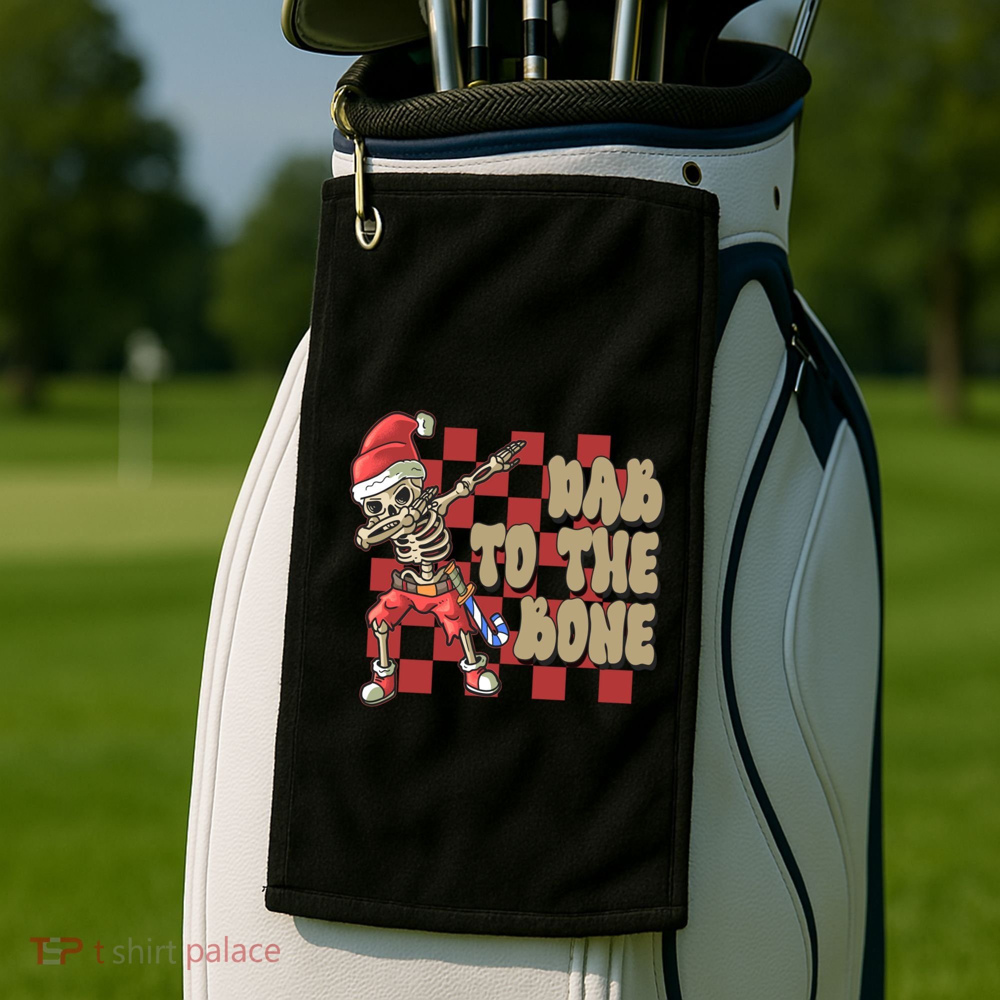 Dab To The Bone Funny Halloween Skeleton Golf Towel