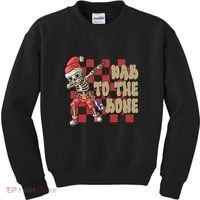Dab To The Bone Funny Halloween Skeleton Kids Sweatshirt thumb 0