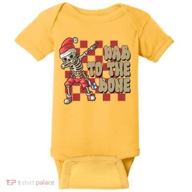 Dab To The Bone Funny Halloween Skeleton Baby Bodysuit