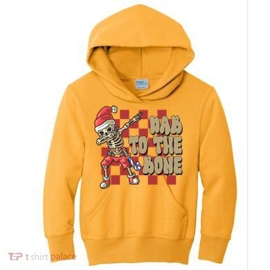 Dab To The Bone Funny Halloween Skeleton Kids Hoodie