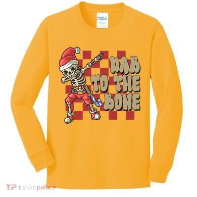 Dab To The Bone Funny Halloween Skeleton Kids Long Sleeve Shirt