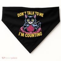 Dont Talk To Me Im Counting Knitting Cat Funny Cat Knits USA-Made Doggie Bandana thumb 0