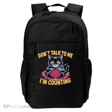 Dont Talk To Me Im Counting Knitting Cat Funny Cat Knits Backpack