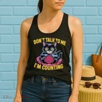 Dont Talk To Me Im Counting Knitting Cat Funny Cat Knits Women's Tank Top thumb 2