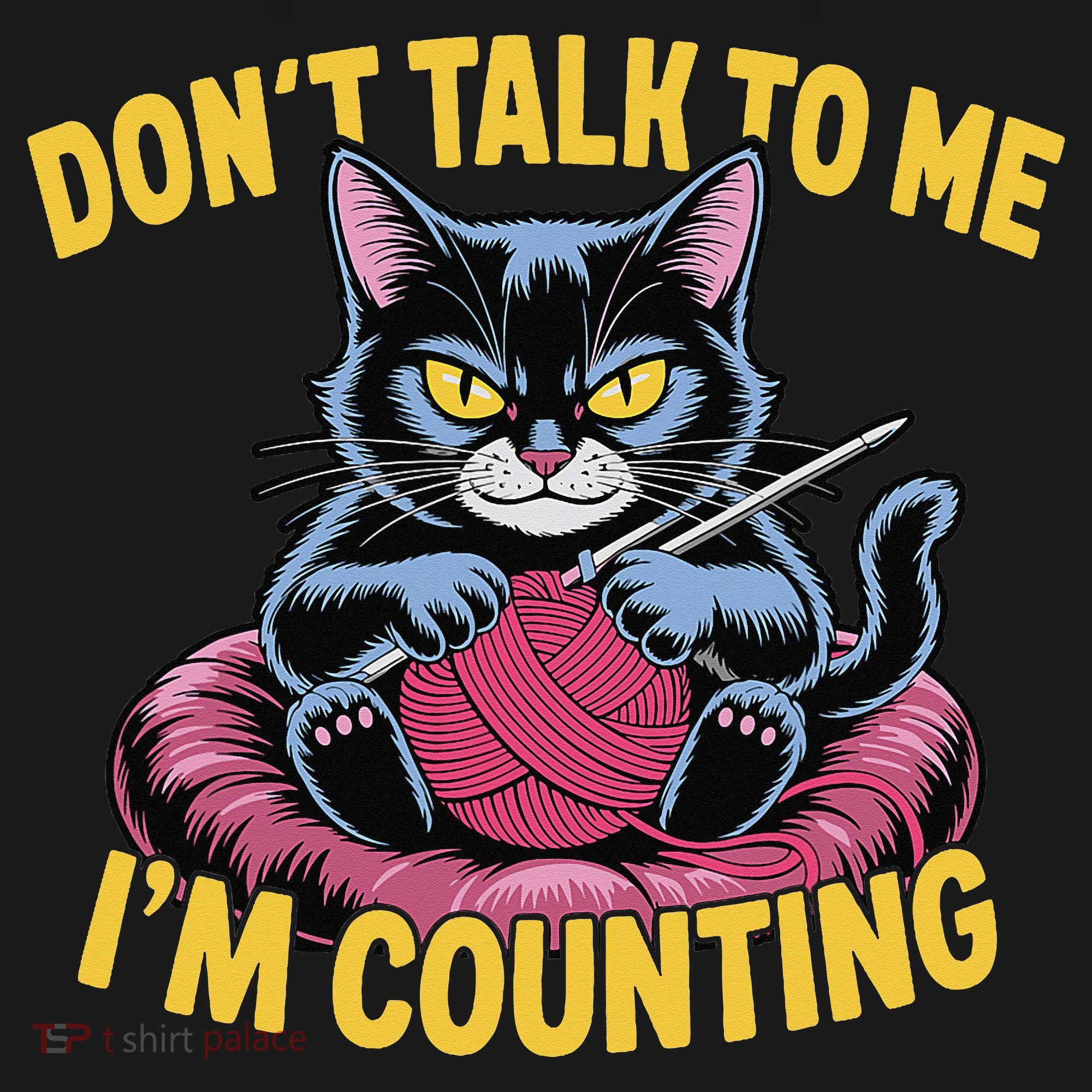 Dont Talk To Me Im Counting Knitting Cat Funny Cat Knits Women's Tank Top