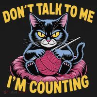 Dont Talk To Me Im Counting Knitting Cat Funny Cat Knits Baby Bodysuit thumb 2
