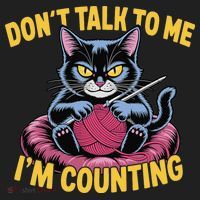 Dont Talk To Me Im Counting Knitting Cat Funny Cat Knits Hat thumb 2