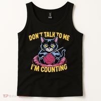 Dont Talk To Me Im Counting Knitting Cat Funny Cat Knits Tank Top thumb 2
