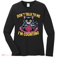 Dont Talk To Me Im Counting Knitting Cat Funny Cat Knits Women's Long Sleeve Shirt thumb 0