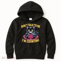 Dont Talk To Me Im Counting Knitting Cat Funny Cat Knits Kids Hoodie thumb 0