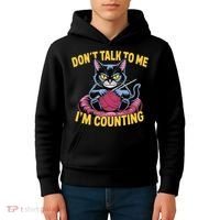 Dont Talk To Me Im Counting Knitting Cat Funny Cat Knits Kids Hoodie thumb 4