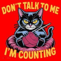 Dont Talk To Me Im Counting Knitting Cat Funny Cat Knits Santa Hat thumb 1