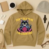 Dont Talk To Me Im Counting Knitting Cat Funny Cat Knits Hoodie thumb 3