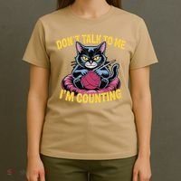 Dont Talk To Me Im Counting Knitting Cat Funny Cat Knits T-Shirt thumb 4