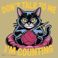 Dont Talk To Me Im Counting Knitting Cat Funny Cat Knits Mousepad thumb 1