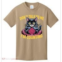 Dont Talk To Me Im Counting Knitting Cat Funny Cat Knits Kids T-Shirt thumb 0