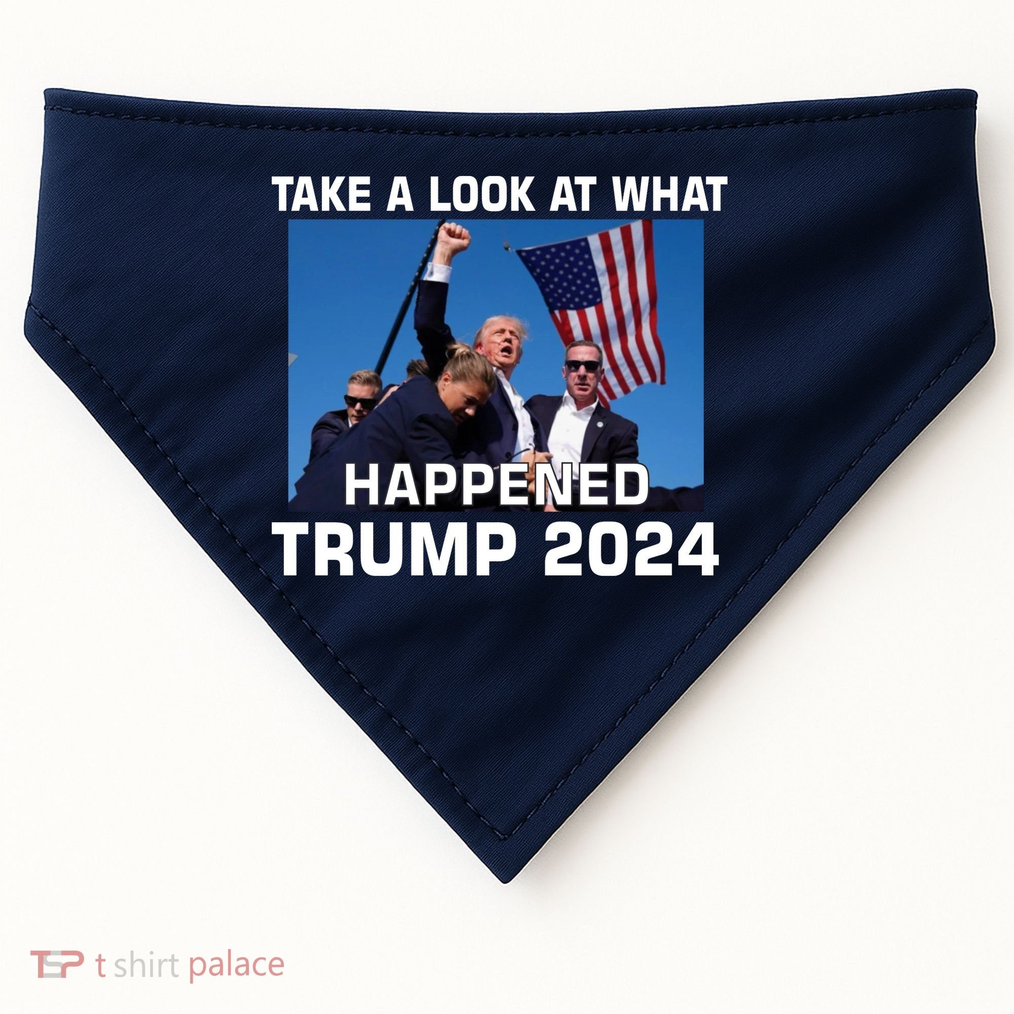 Donald Trump Take A Look What Happened I DonT Die Easily USA-Made Doggie Bandana