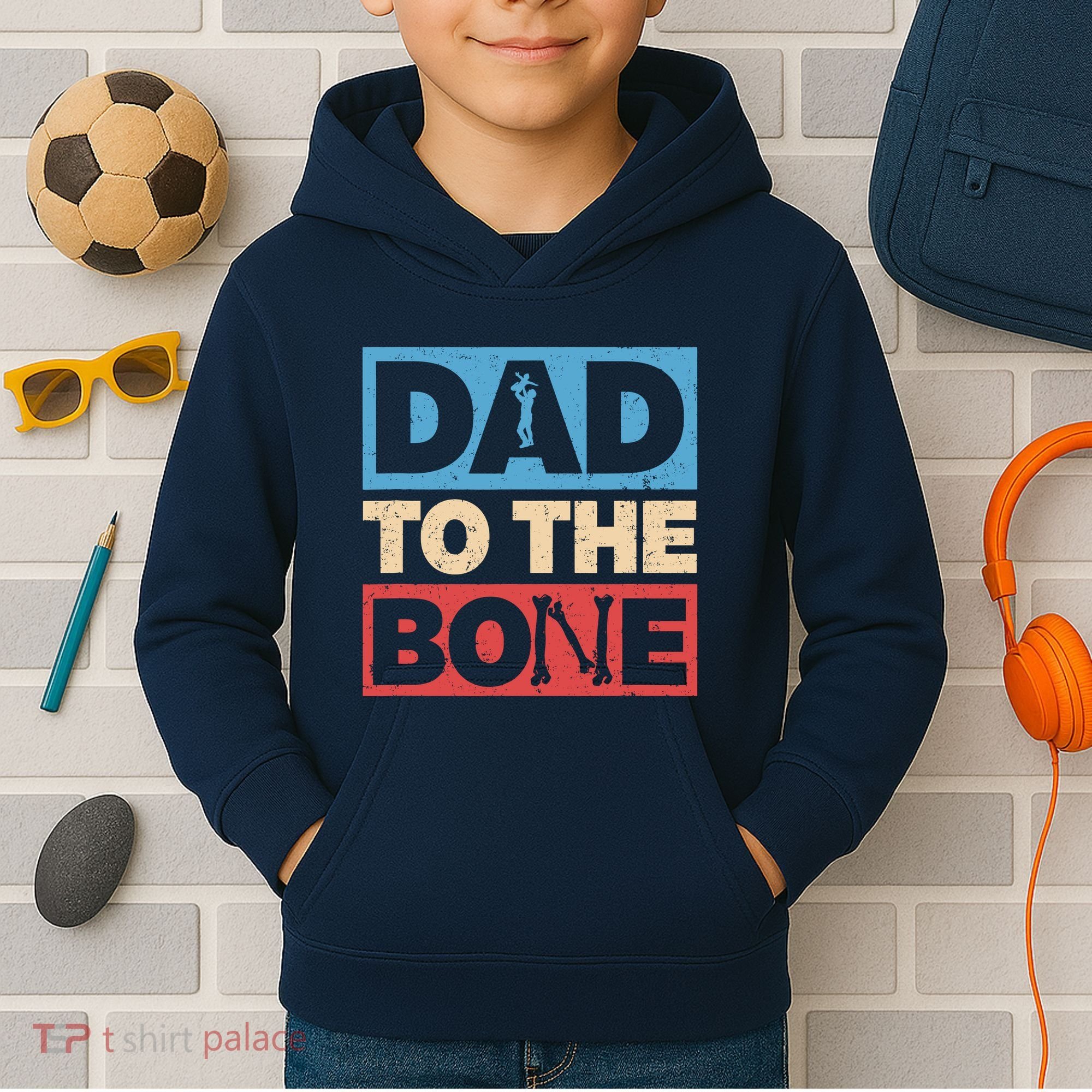 Dad To The Bone Bad Dad Humor Kids Hoodie