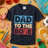 Dad To The Bone Bad Dad Humor Kids T-Shirt thumb 3