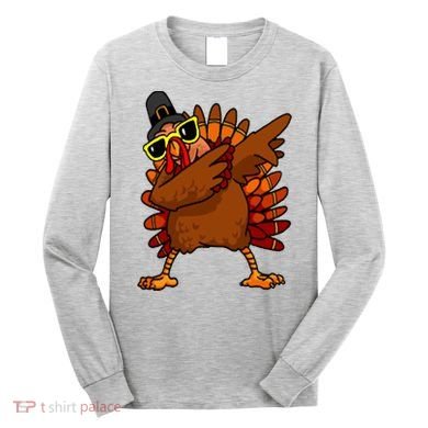Dabbing Turkey, Thanksgiving Funny Cute Long Sleeve Shirt