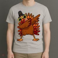 Dabbing Turkey, Thanksgiving Funny Cute T-Shirt thumb 3