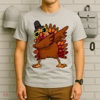 Dabbing Turkey, Thanksgiving Funny Cute T-Shirt thumb 6