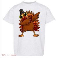 Dabbing Turkey, Thanksgiving Funny Cute Toddler T-Shirt thumb 0
