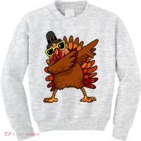 Dabbing Turkey, Thanksgiving Funny Cute Kids Sweatshirt thumb 0