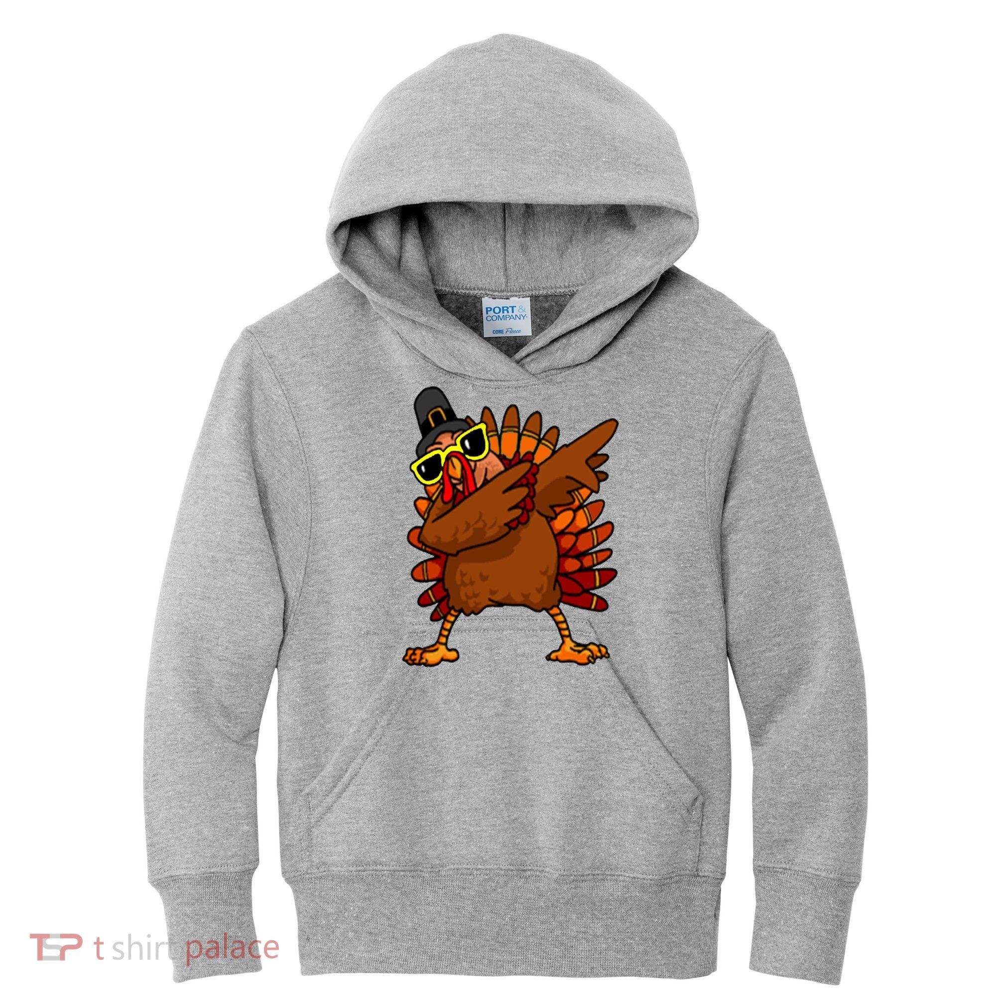 Dabbing Turkey, Thanksgiving Funny Cute Kids Hoodie