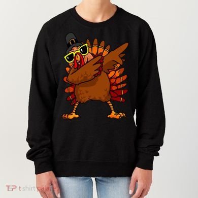 Dabbing Turkey, Thanksgiving Funny Cute Women's Sweatshirt
