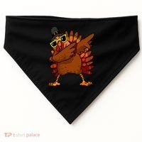 Dabbing Turkey, Thanksgiving Funny Cute USA-Made Doggie Bandana thumb 0