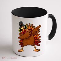 Dabbing Turkey, Thanksgiving Funny Cute Coffee Mug thumb 1