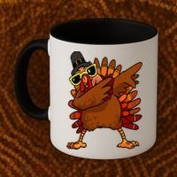 Dabbing Turkey, Thanksgiving Funny Cute Coffee Mug thumb 2