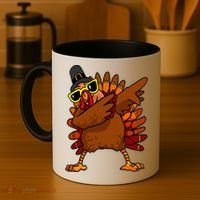 Dabbing Turkey, Thanksgiving Funny Cute Coffee Mug thumb 4