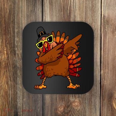 Dabbing Turkey, Thanksgiving Funny Cute Coaster