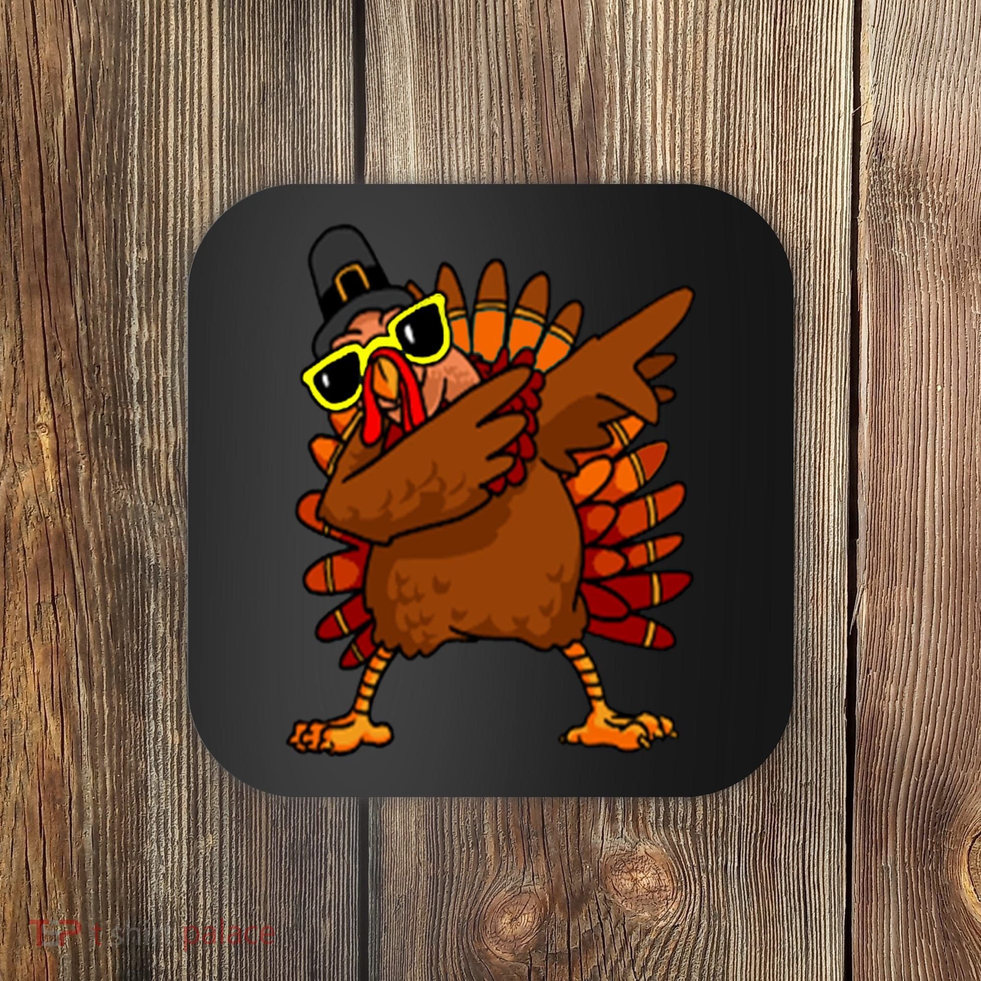 Dabbing Turkey, Thanksgiving Funny Cute Coaster