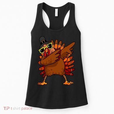 Dabbing Turkey, Thanksgiving Funny Cute Women's Tank Top