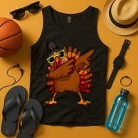 Dabbing Turkey, Thanksgiving Funny Cute Tank Top thumb 4
