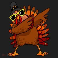 Dabbing Turkey, Thanksgiving Funny Cute Golf Towel thumb 3