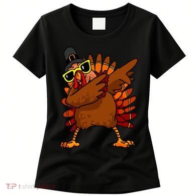 Dabbing Turkey, Thanksgiving Funny Cute Women's T-Shirt